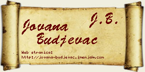 Jovana Buđevac vizit kartica